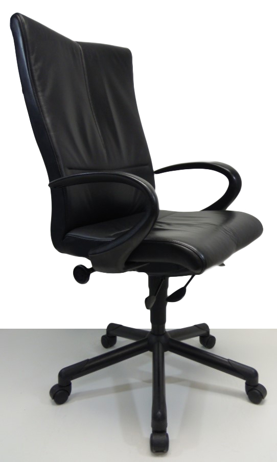 Bureaustoel. Directiestoel Interstuhl Wingos W302 zwart leder