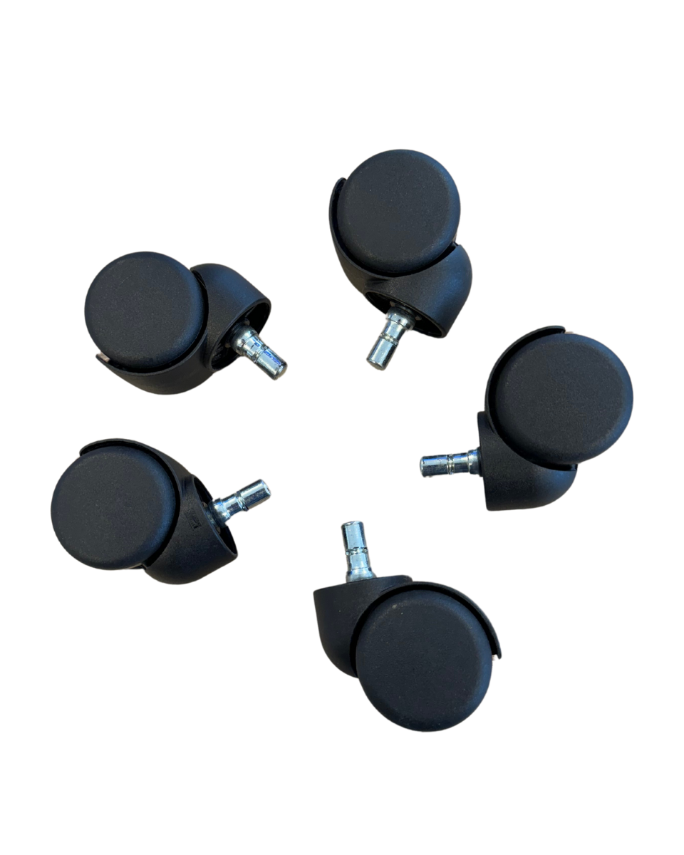 Haworth Comforto harde wielen voor zachte vloeren LET OP asmaat 10 mm, wieltjes set van 5 st.
