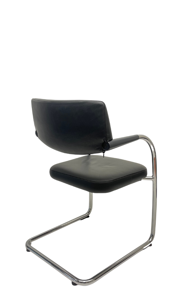 Vergaderstoel sledestoel Vitra Visavis Leer